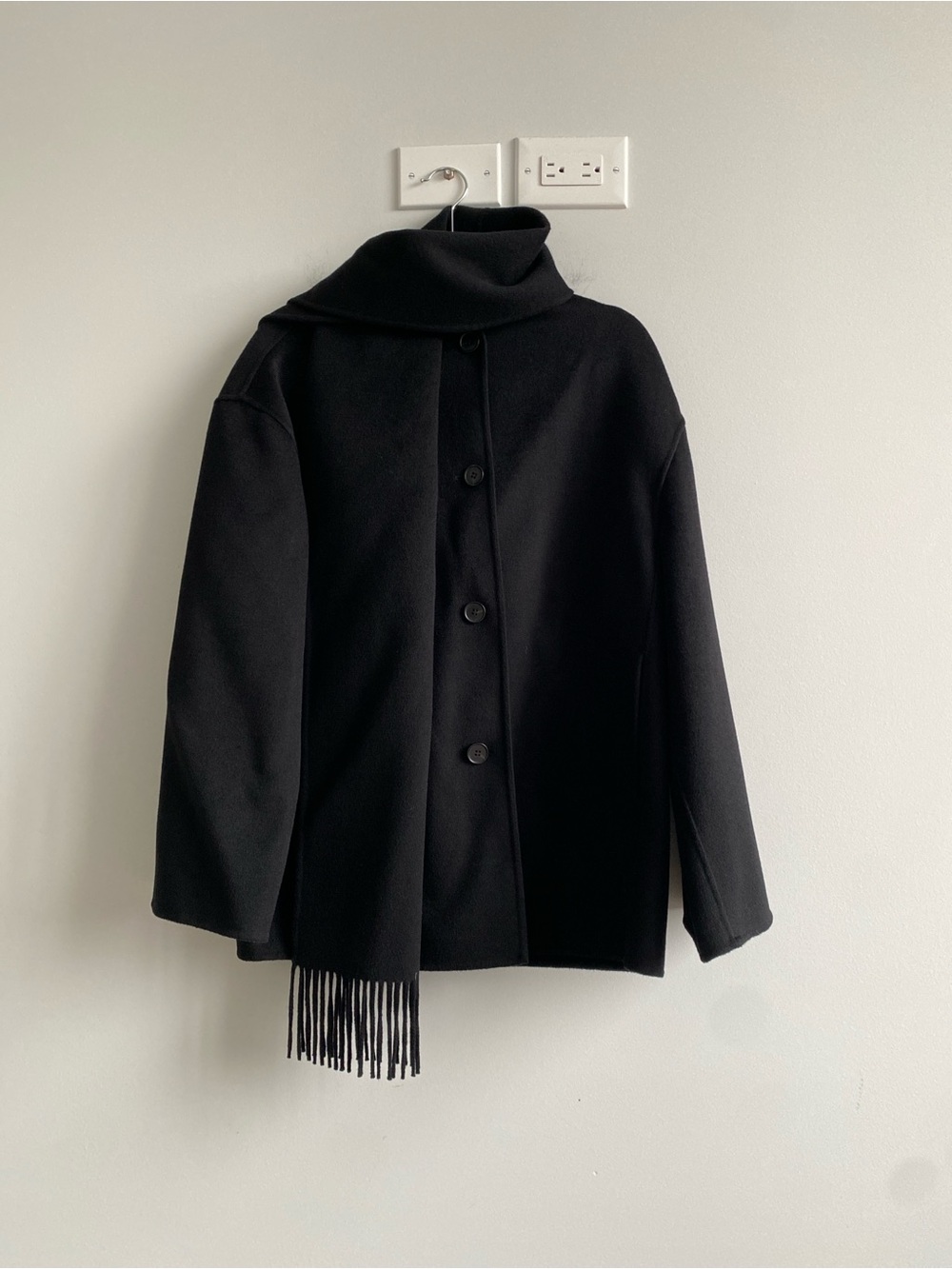 COS double faced wool scarf jacket size xxs